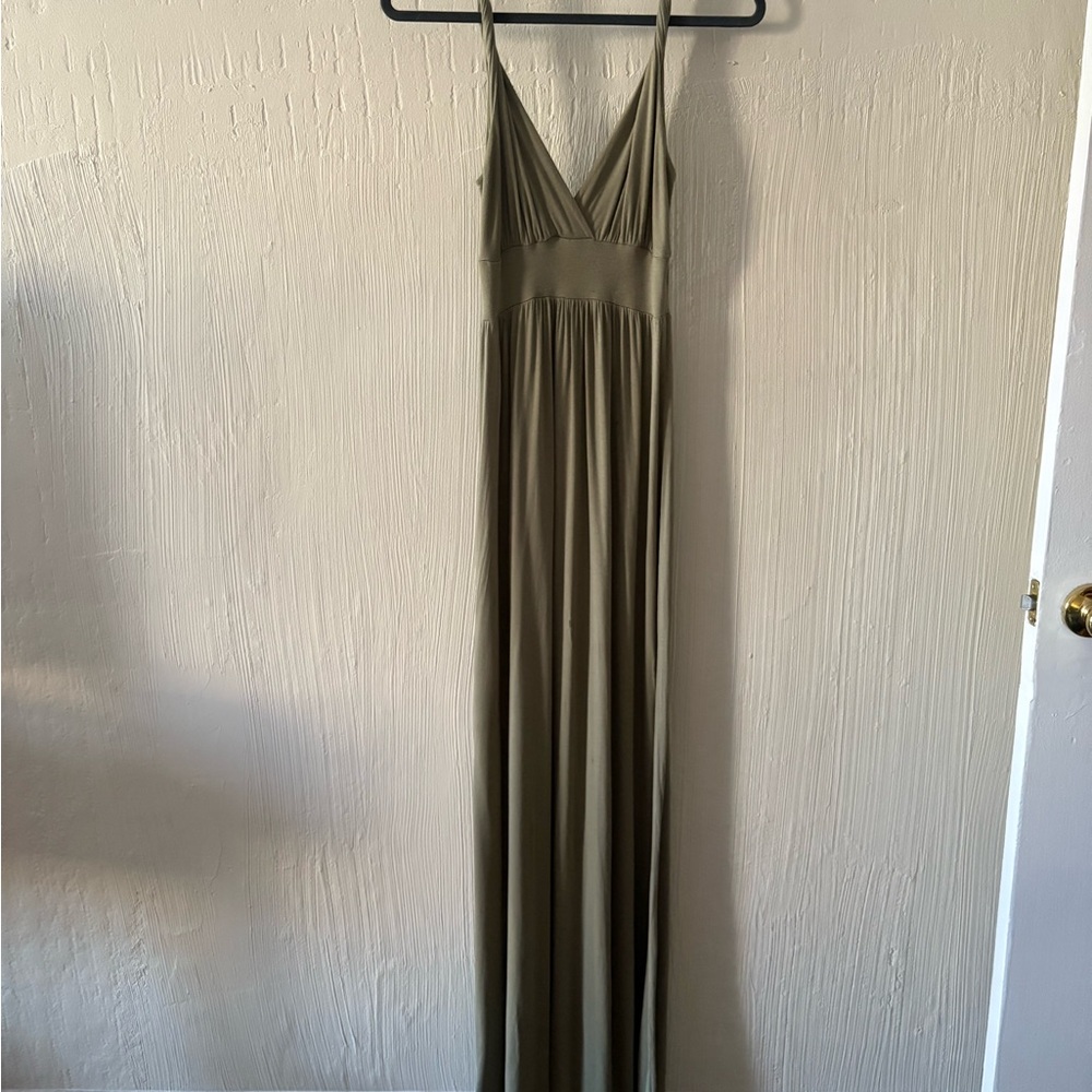 Elegant Olive Green Maxi Dress